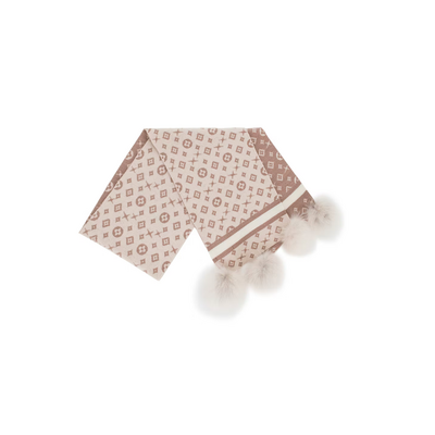 Mitchie's Matchings Scarf with Lurex and Fox Poms