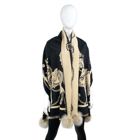 Mitchie's Matchings Equestrian Scarf with Fox Poms