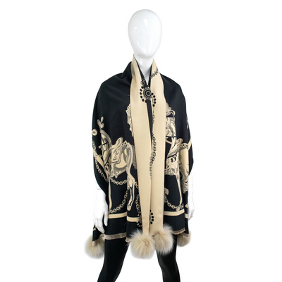 Mitchie's Matchings Equestrian Scarf with Fox Poms