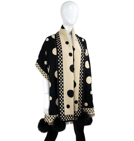 Mitchie's Matchings Polka Dot Scarf with Fox Poms