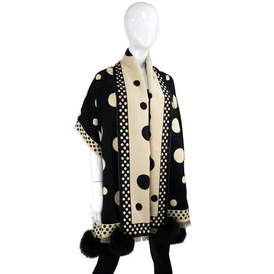 Mitchie's Matchings Polka Dot Scarf with Fox Poms