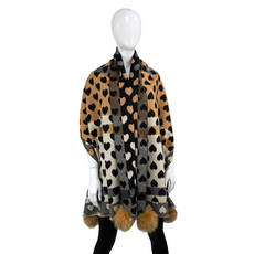 Mitchie's Matchings Mitchie's Matchings Scarf with Hearts and Fox Poms