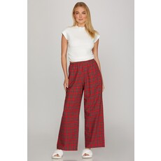 She + Sky She + Sky Woven Plaid Long Pants