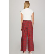She + Sky She + Sky Woven Plaid Long Pants