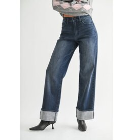 Just Black Denim Cuffed Wide Leg Pant