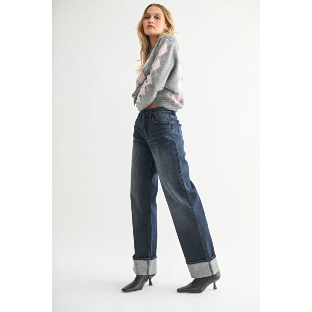 Just Black Denim Just Black Denim Cuffed Wide Leg Pant