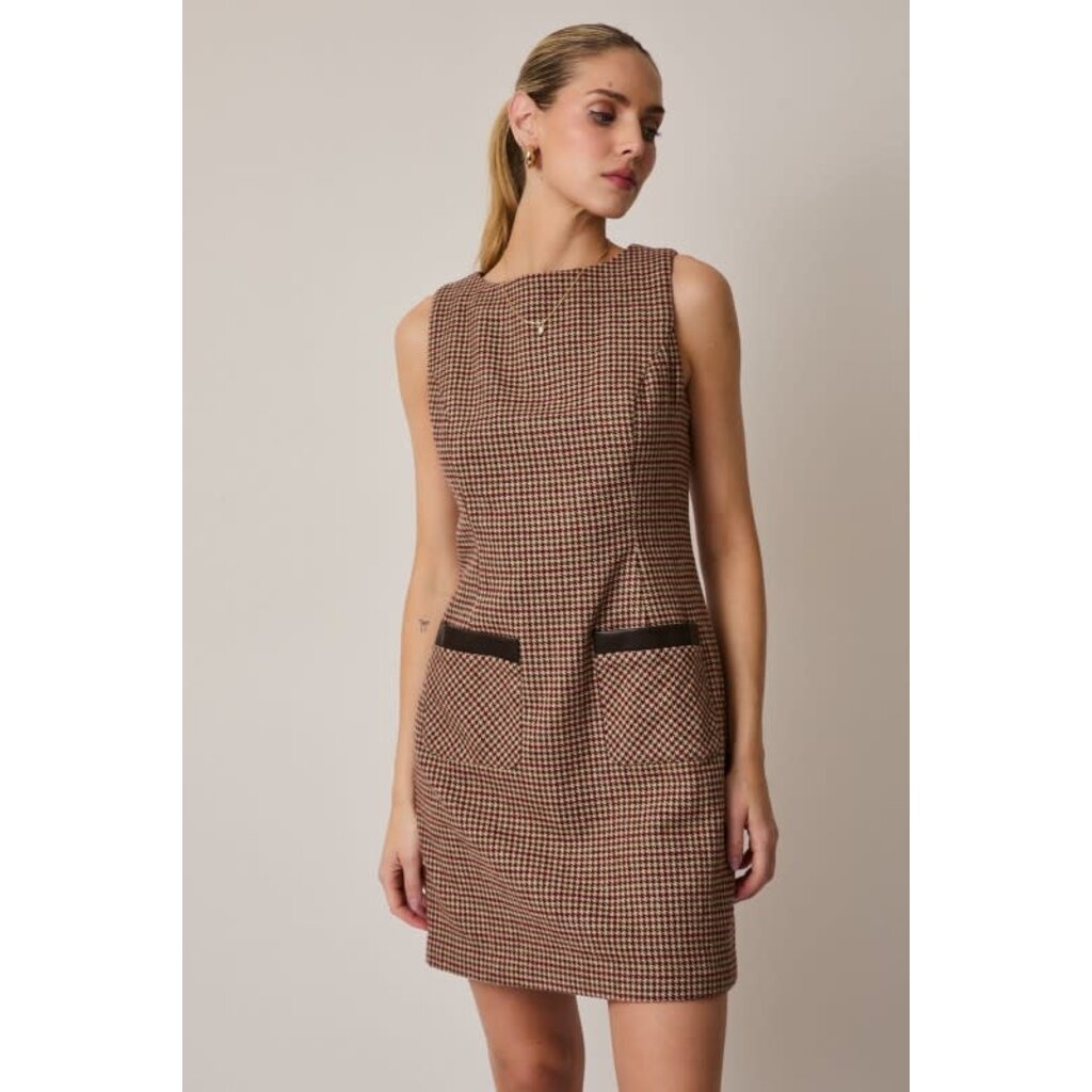 Sunday Edition Sunday Edition Sleeveless Houndstooth Mini Dress