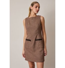 Sunday Edition Sleeveless Houndstooth Mini Dress