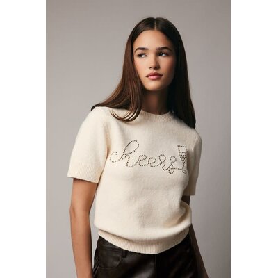 Sunday Edition Sweater with Rhinestones