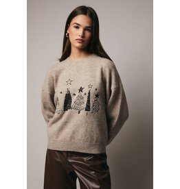 Sunday Edition Sequin Trees Sweater