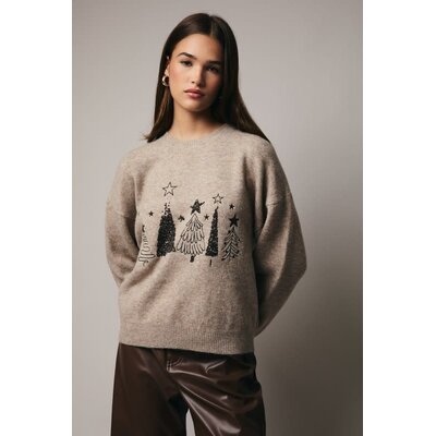 Sunday Edition Sequin Trees Sweater