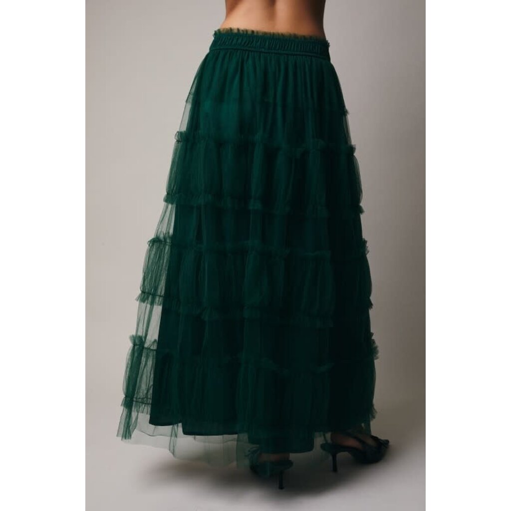 Sunday Edition Sunday Edition Frilled Tiered Mesh Midi Skirt