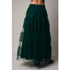 Sunday Edition Sunday Edition Frilled Tiered Mesh Midi Skirt