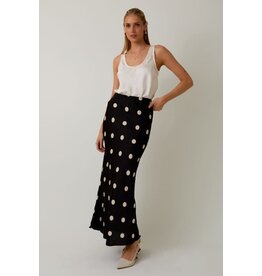 Sunday Edition Polka Dot Satin Midi Skirt