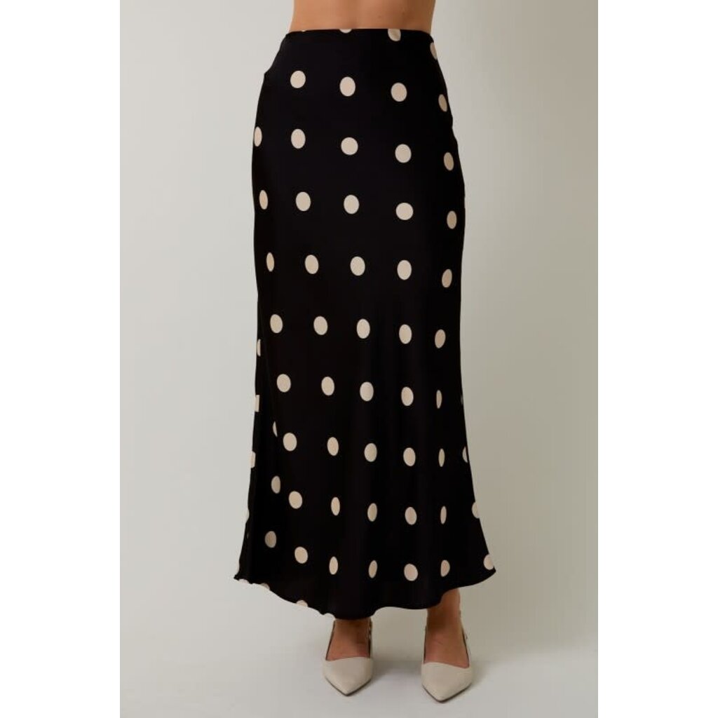 Sunday Edition Sunday Edition Polka Dot Satin Midi Skirt