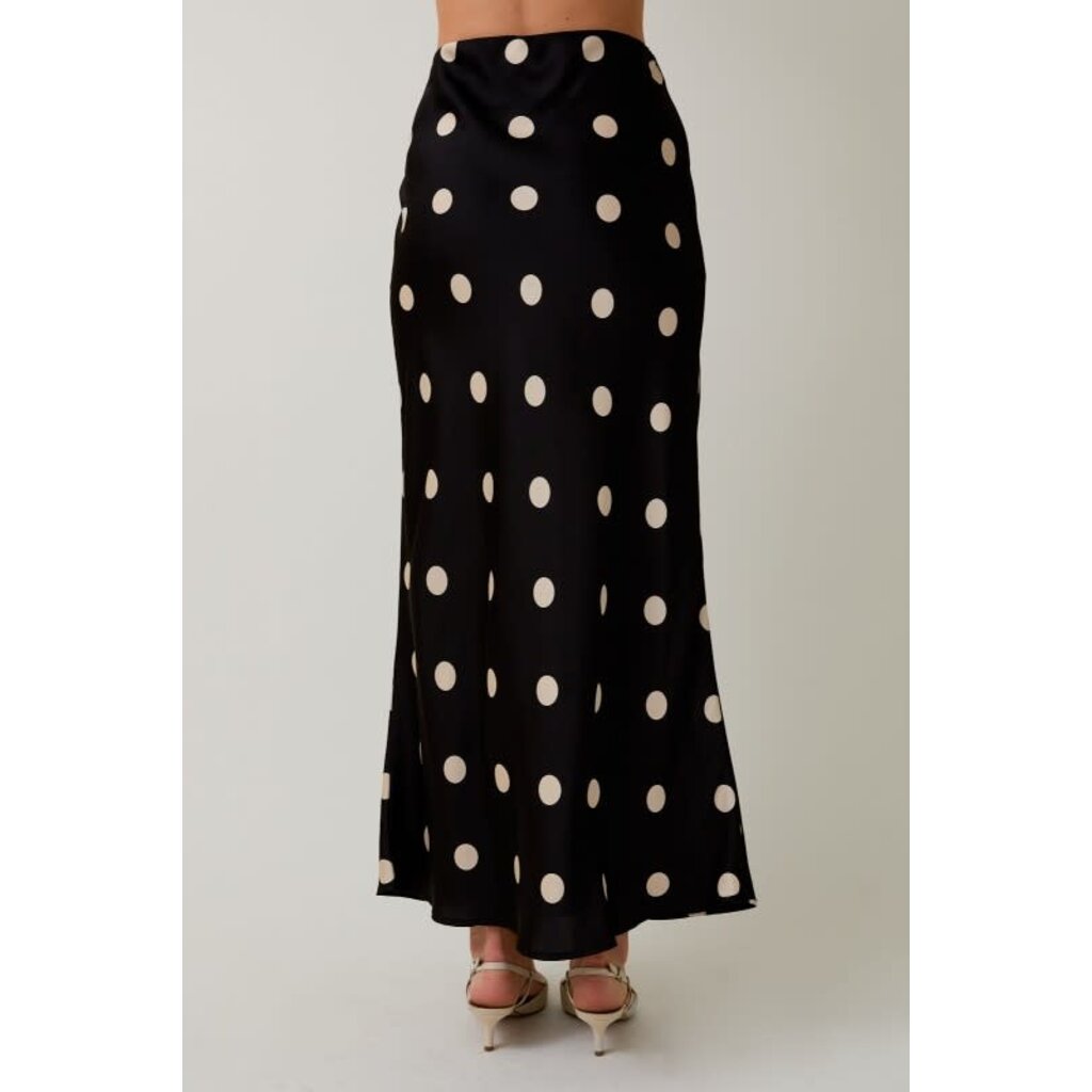 Sunday Edition Sunday Edition Polka Dot Satin Midi Skirt