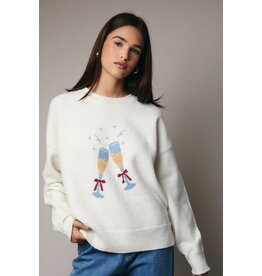 Sunday Edition Champagne Graphic Sweater