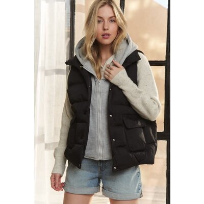 Adora Button Hoodie Jacket Vest