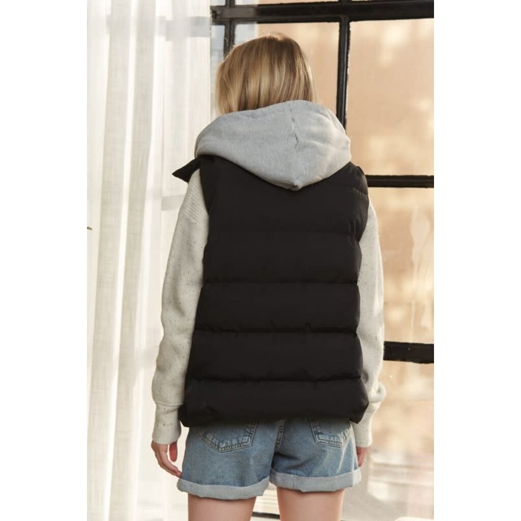 Adora Adora Button Hoodie Jacket Vest