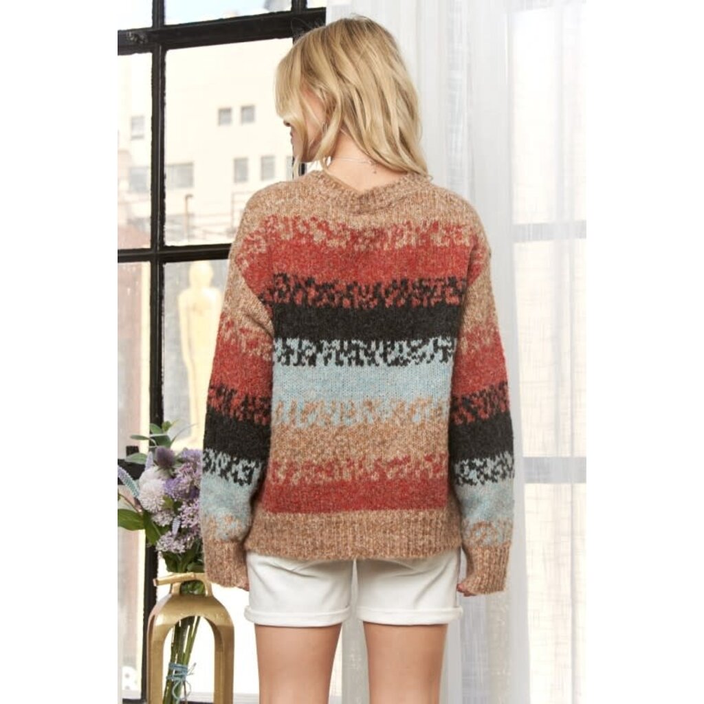 Adora Adora Boho Inspired Striped Sweater