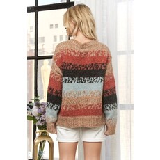 Adora Adora Boho Inspired Striped Sweater