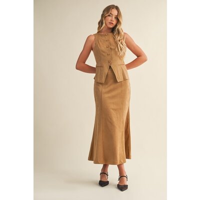 Mustard Seed Fluted Gore Hem Skirt