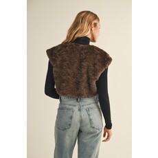 Mustard Seed Mustard Seed Wavy Faux Fur Bolero Vest