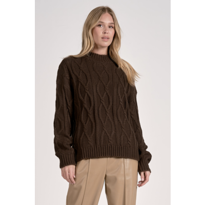 Elan Cable Knit Crewneck Sweater