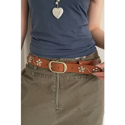 Swan Madchen Embellished Vegan Leather Belt
