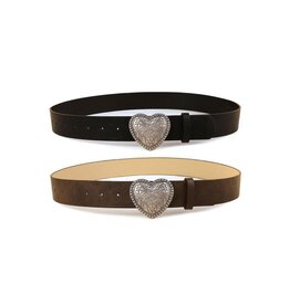 Swan Madchen Western Metal Heart Buckle Belt