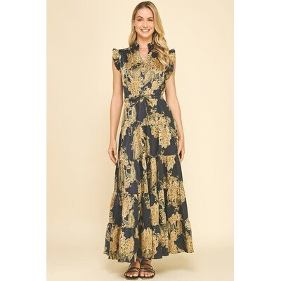Pinch Floral Print Tiered Maxi Dress