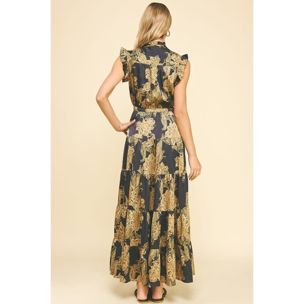 Pinch Pinch Floral Print Tiered Maxi Dress