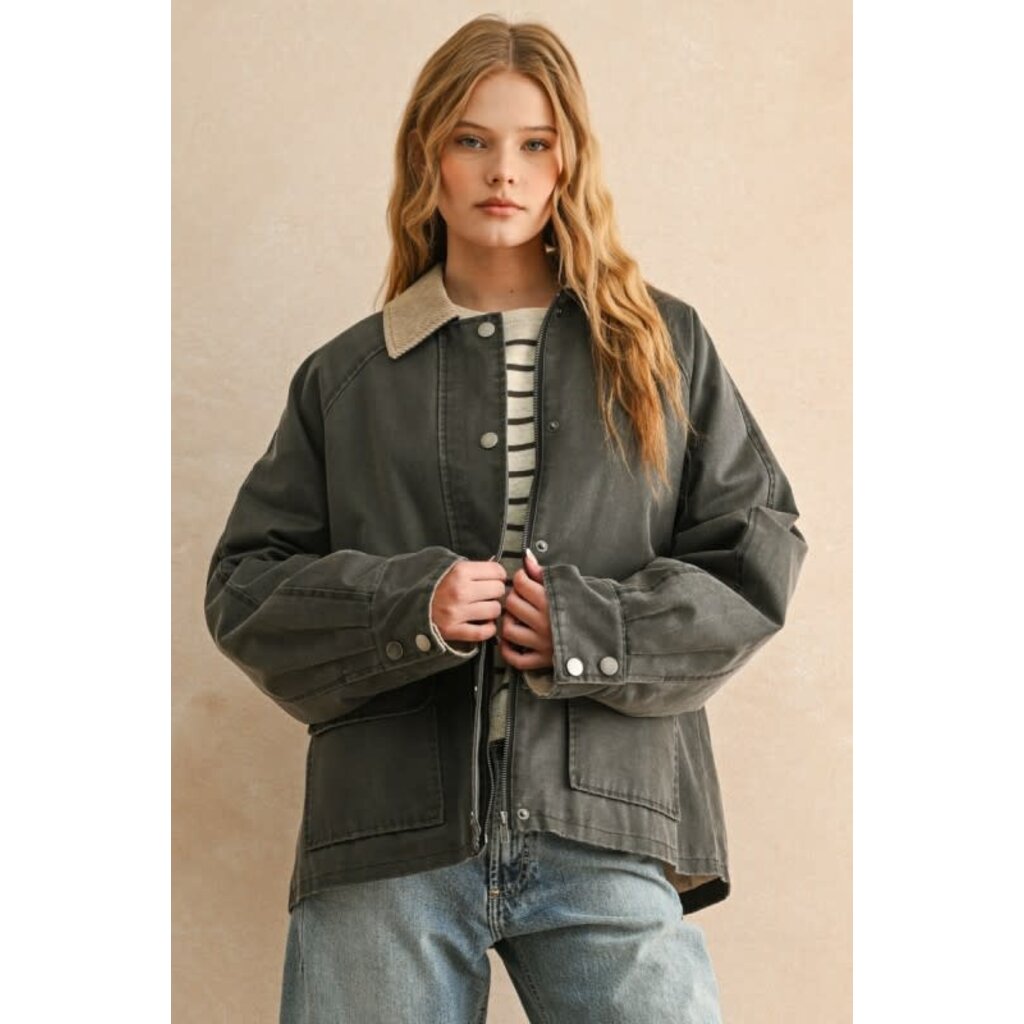 Miou Muse Miou Muse Utility Jacket with Contrast Collar