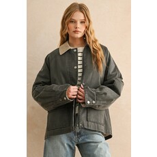 Miou Muse Miou Muse Utility Jacket with Contrast Collar