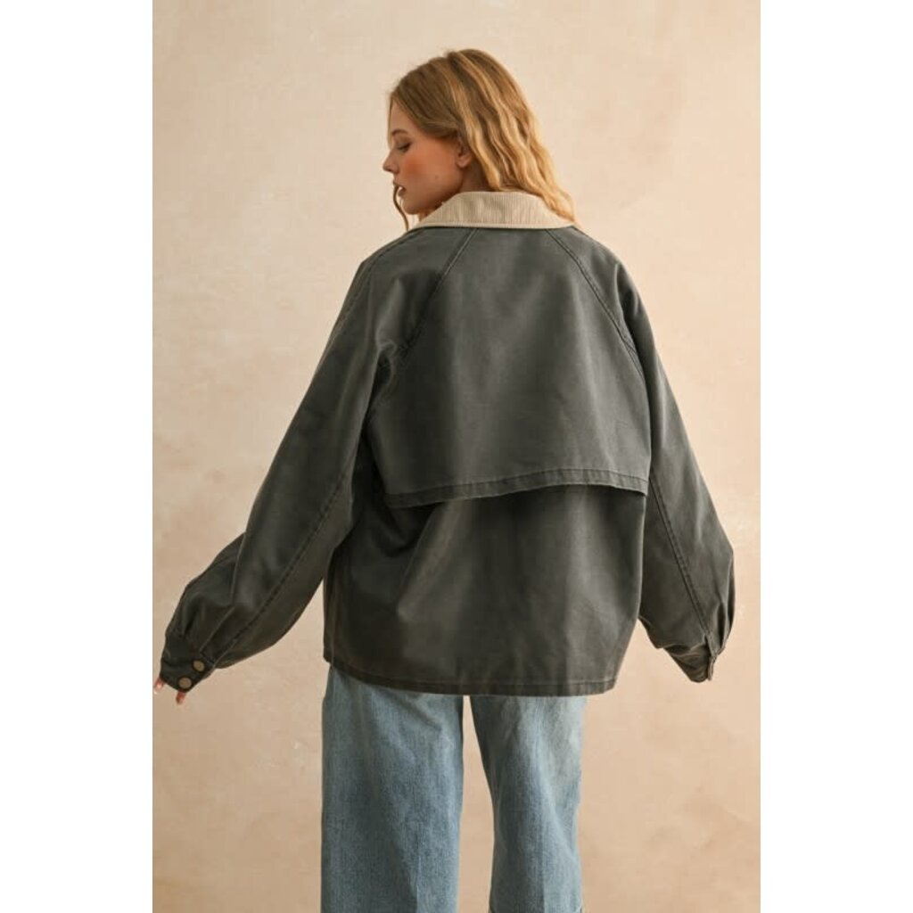 Miou Muse Miou Muse Utility Jacket with Contrast Collar