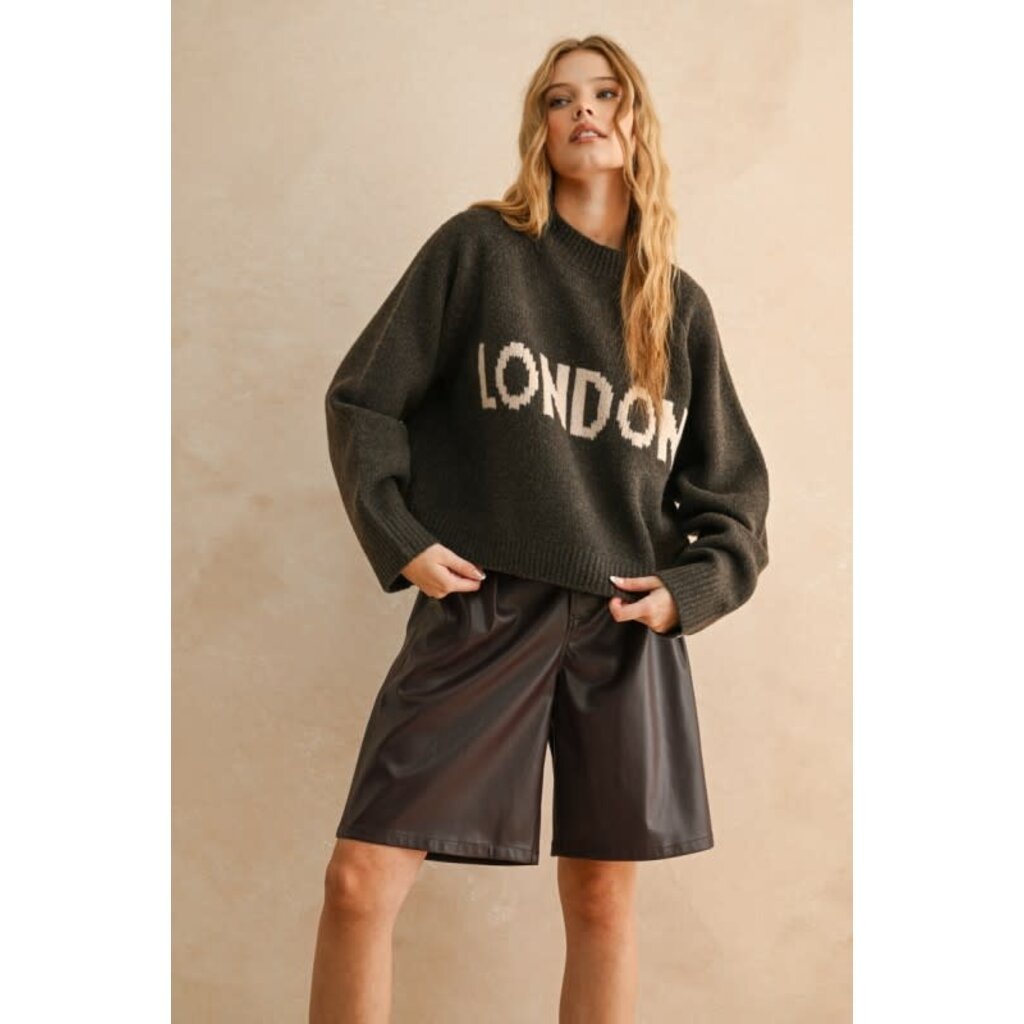 Miou Muse Miou Muse Letter Front Sweater Top