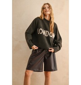 Miou Muse Letter Front Sweater Top