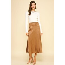 Pinch Pinch Silky Blocked Detailed Midi Skirt