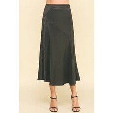 Pinch Pinch Silky Blocked Detailed Midi Skirt