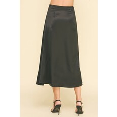 Pinch Pinch Silky Blocked Detailed Midi Skirt