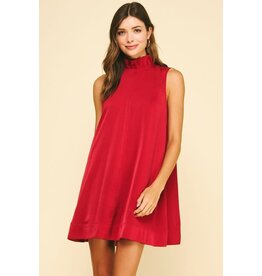 Pinch Solid Mini Dress with Back Tie Detail