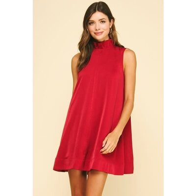 Pinch Solid Mini Dress with Back Tie Detail