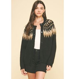 Pinch Vintage Geometric Pattern Cardigan