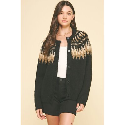 Pinch Vintage Geometric Pattern Cardigan