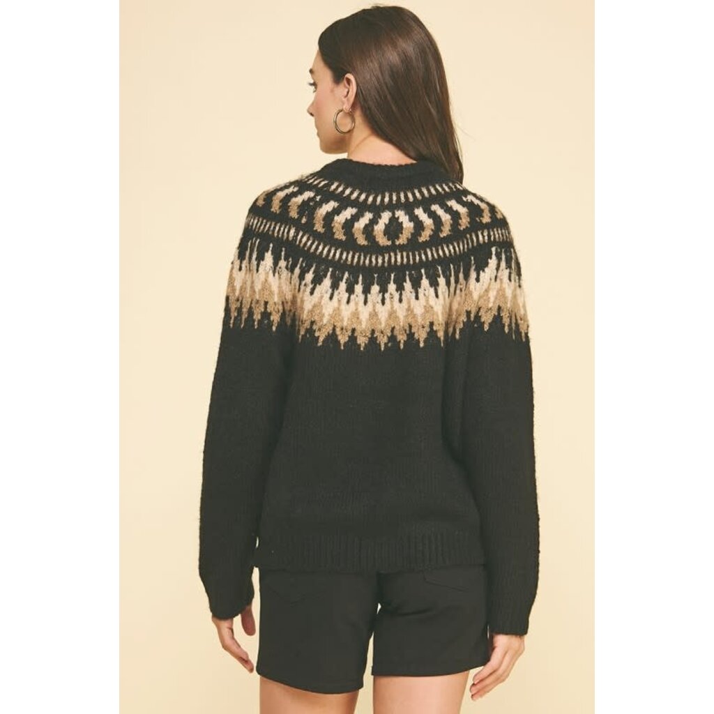 Pinch Pinch Vintage Geometric Pattern Cardigan