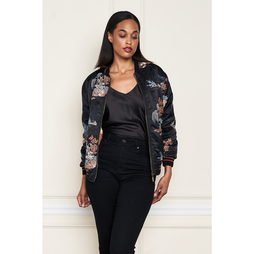 Paparazzi by Biz Paparazzi Embroidered Jacquard Bomber Jacket