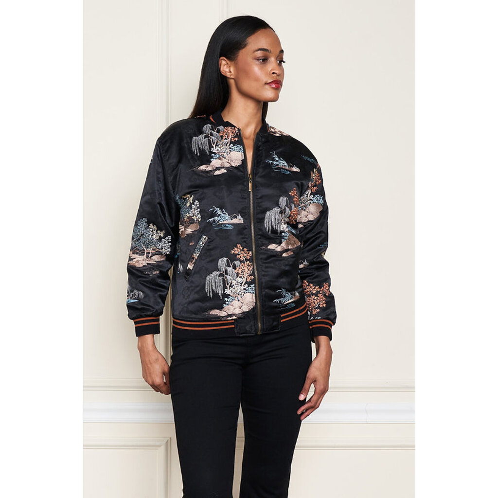 Paparazzi by Biz Paparazzi Embroidered Jacquard Bomber Jacket