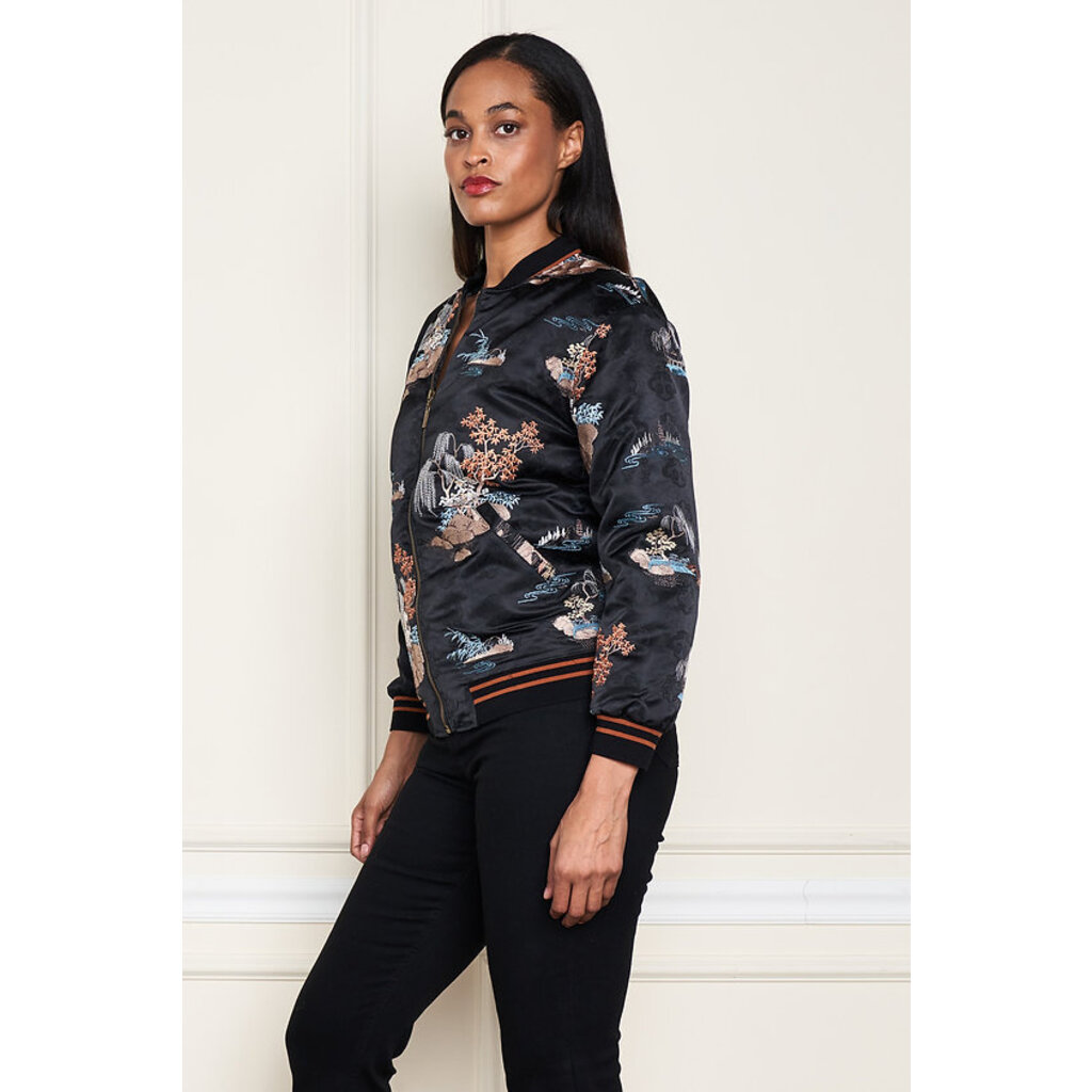 Paparazzi by Biz Paparazzi Embroidered Jacquard Bomber Jacket