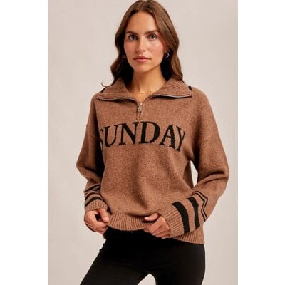 Hem & Thread Half Zip Up Sweater