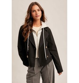 Hem & Thread Double Breast Two-fer Crop Jacket